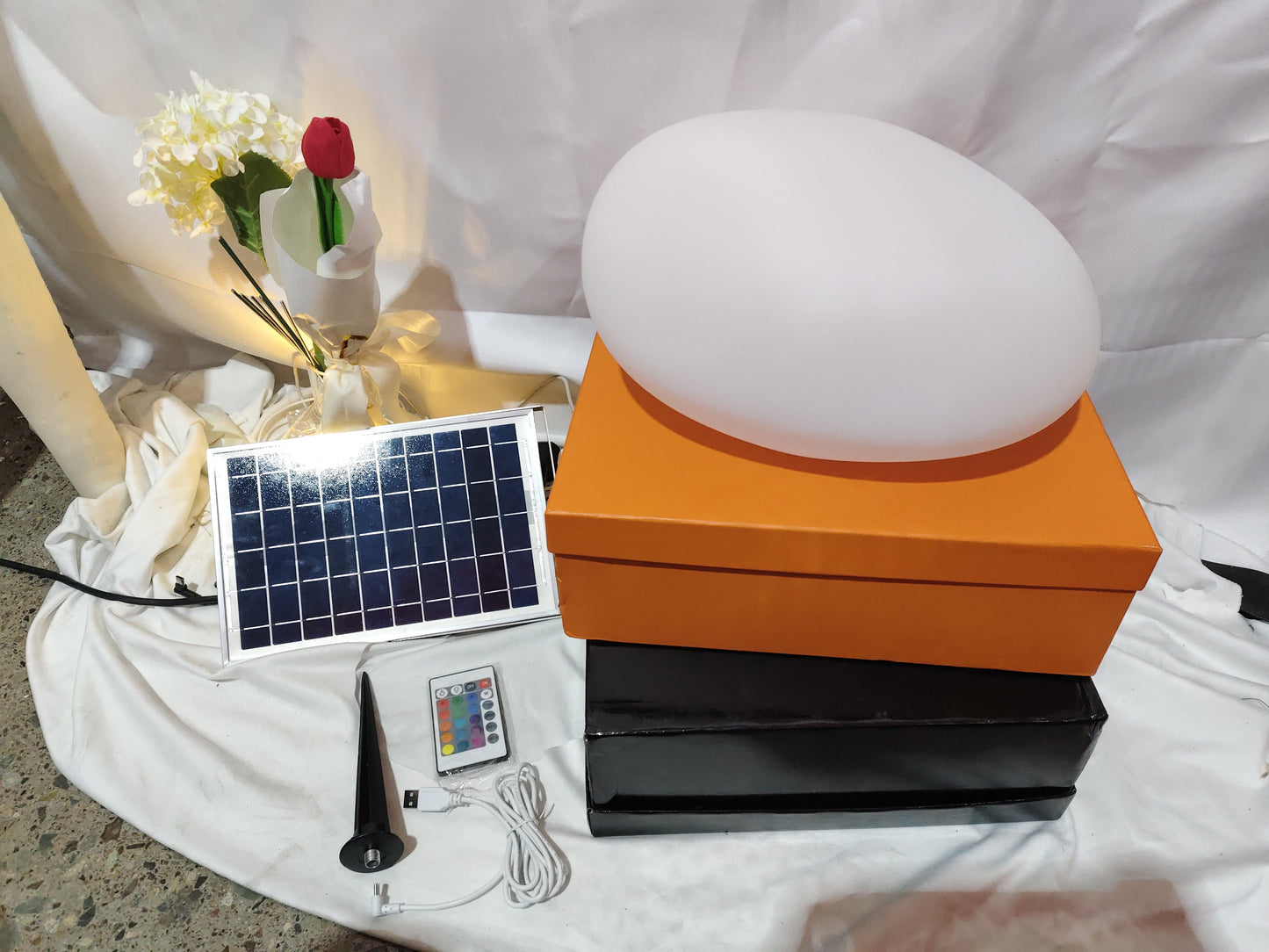Solar light stone LED grass lamp